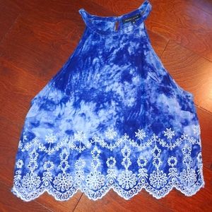 Kendall and Kylie blue tie dye crop top XS